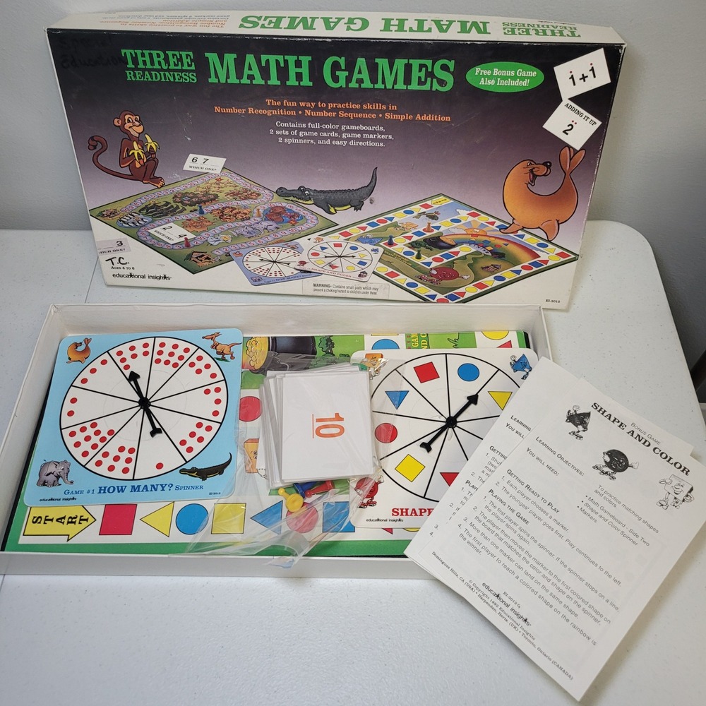 Three Readiness Math Games Vintage Home School Special Education 1992 EI-3012